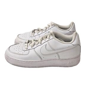 Nike Air Force 1 Low Triple White GS Leather Sneakers 6.5Y W8